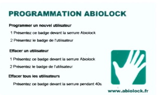 Badge RFID proximité pour programmer des serrures électroniques ABIOLOCK PSLock Badge RFID proximité pour programmer des serrures électroniques ABIOLOCK PSLock