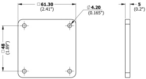 Dimensions Plaque écartement pour serrure Abiolock