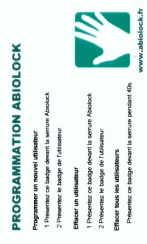 Badge de programmation pour serrure PSLOCKS ABIOLOCK et PS LOCKS Badge de programmation RFID de proximité pour serrure électronique PSLOCKS ABIOLOCK