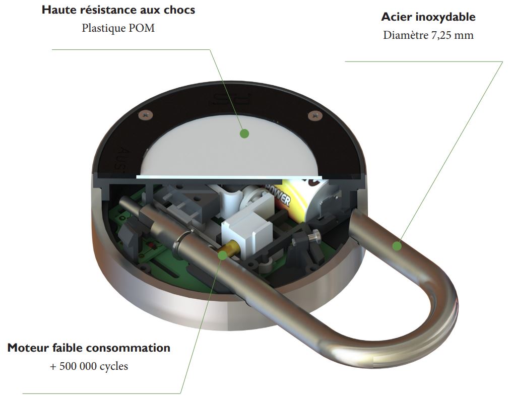 Cadenas électronique ABIOLOCK à badges de proximité pour placard ou vestiaire Cadenas électronique ABIOLOCK à badges de proximité pour placard ou vestiaire
