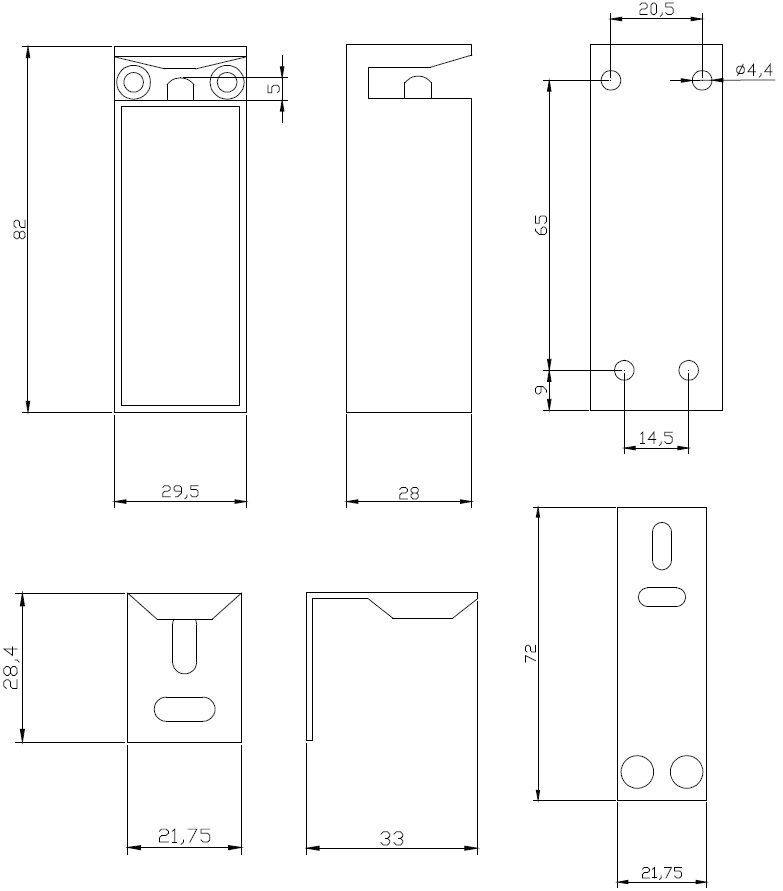 dimension verrou miniature pour vitrine, palcard, tiroir et placard