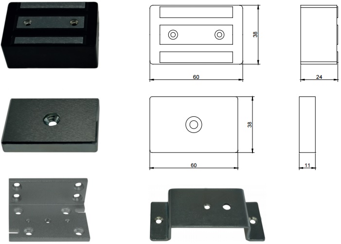 Ventouse pour vitrine, palcard, tiroir et placard