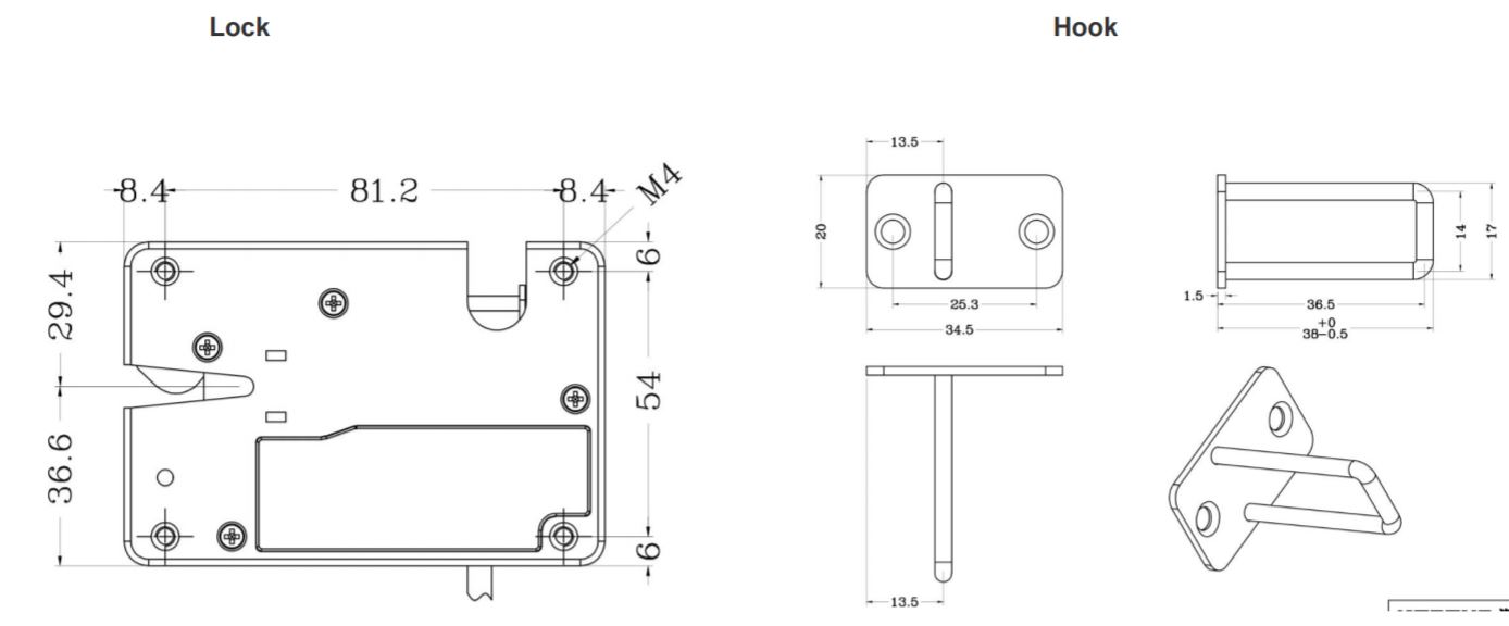 verrou faible dimensions verrou faible dimensions